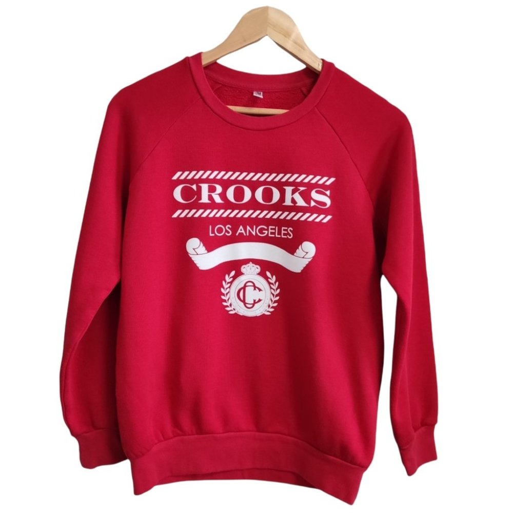 Crooks & Castle Red Crew Neck Sweatshirt Size Small